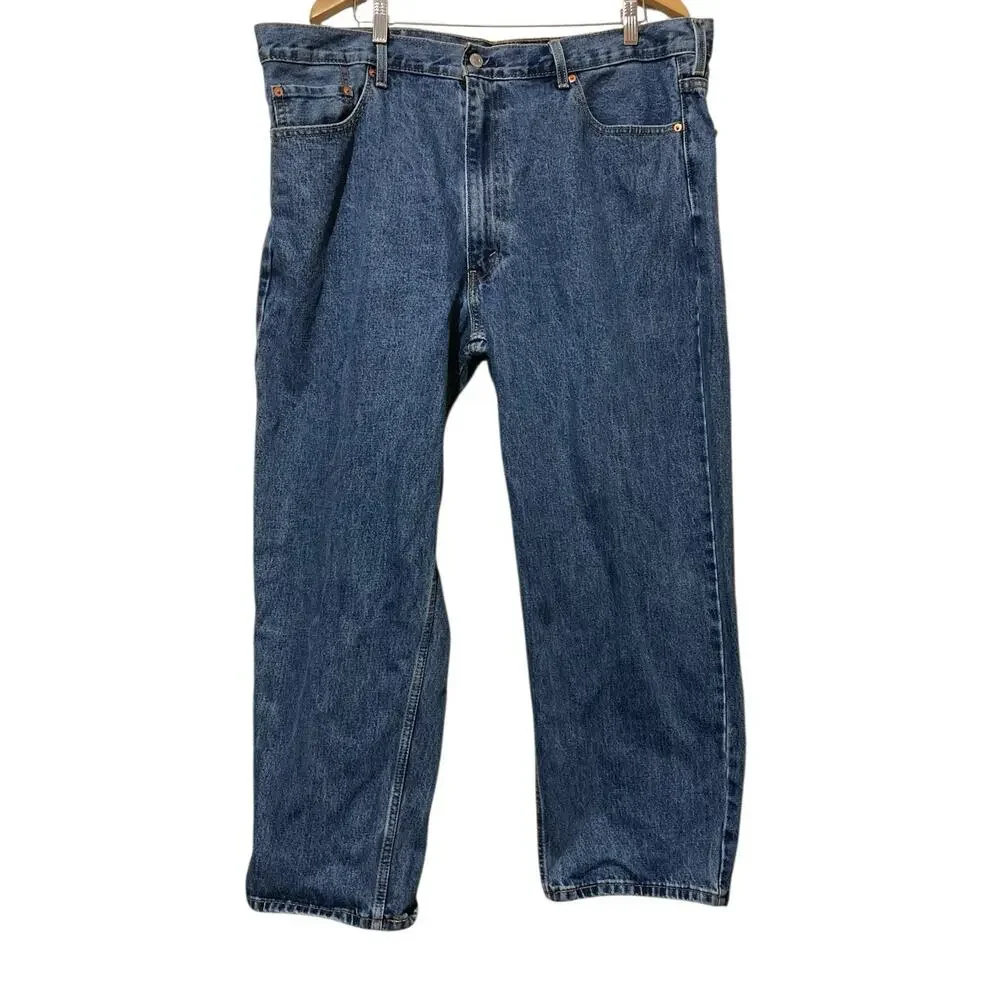 Levis 550 Jeans Men's 44x29 Blue Denim‎ Relaxed Fit Straight Leg Medium Wash
